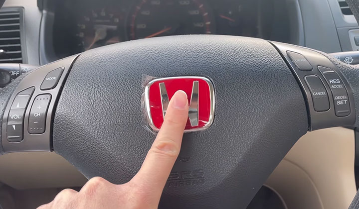 Emblem On A Steering Wheel