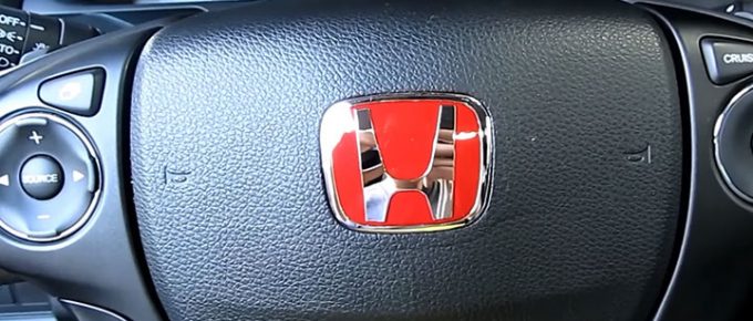 Honda Accord Emblem On A Steering Wheel