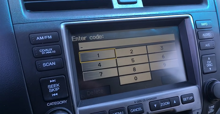 How do I get the navigation code for my Honda Accord