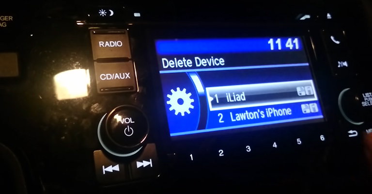 Use the Radio Dial to Scroll Down and Find Delete Device