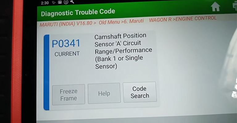 P0341 Honda DTC Code